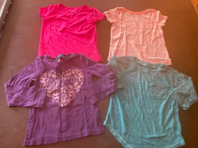 Girl's Size XS 4-5 Lot of 4 T-Shirts XHILARATION CIRCO Purple Peach Turquoise - Image 1 of 4