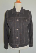 WOMEN'S GLORIA VANDERBILT BLACK DENIM 5 BUTTON COTTON BLEND JACKET SIZE MED