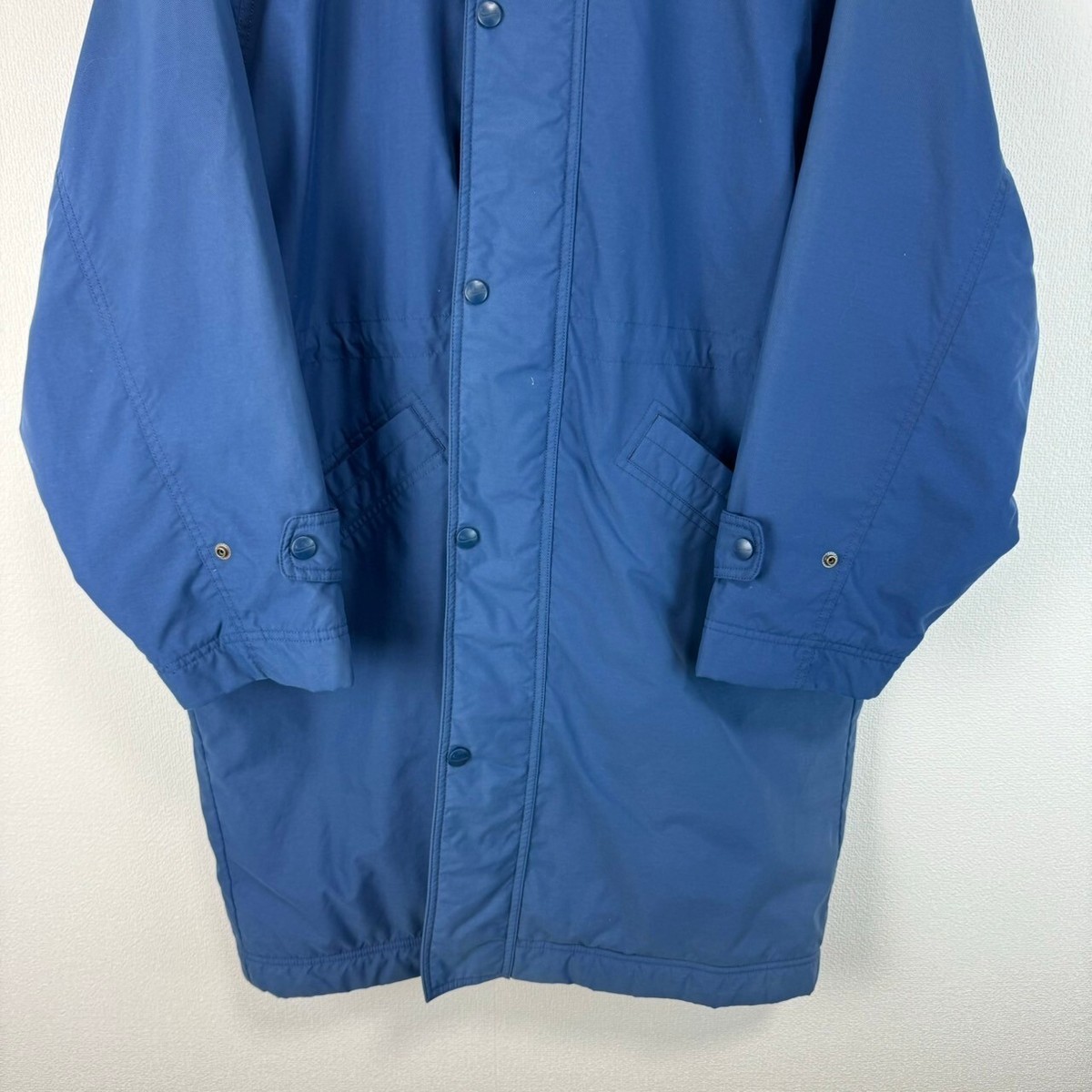 ウェア 90s nike bench coat archive navy color 90s NIKE Bench Coat Long Coat Big Logo Embroidery Y2K Boa-Lining