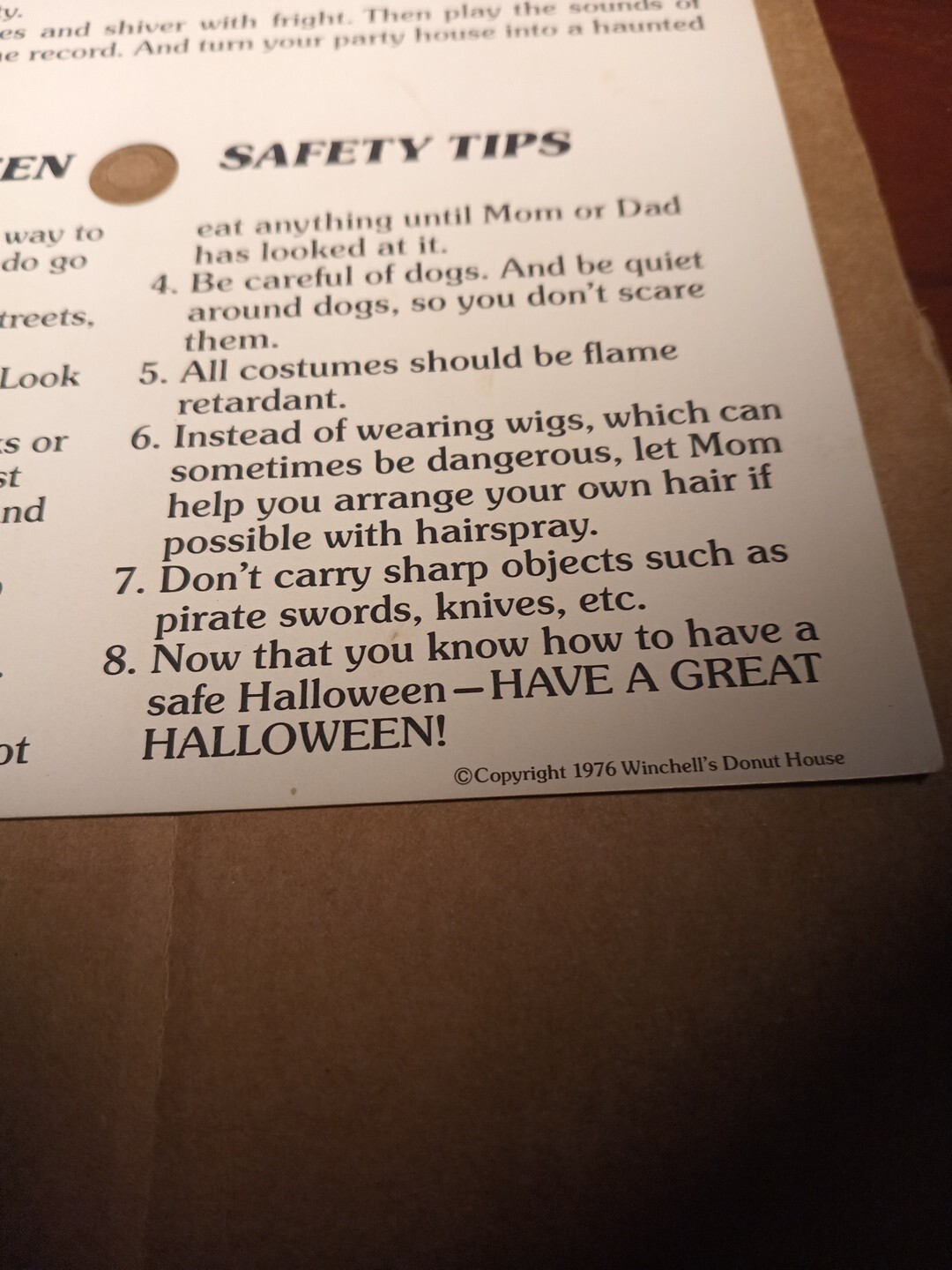 Halloween 7" 33 Flexi Disc HEAR THE MONSTERS(1976)Winchell's Donut