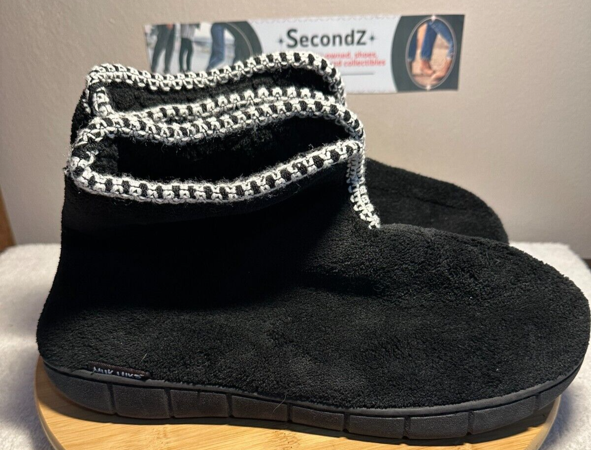 SAOLA Pantofole stivali in pile Muk Luks neri XL con suola in gomma