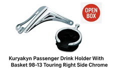 Kuryakyn 1482 Passenger Drink Holder with Mesh Basket, Right Side, Chrome