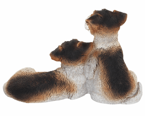 Figura Decorativa Dos Cachorros Fox Terrier Colección Castagna De Resina H 21cm - Imagen 6 de 6