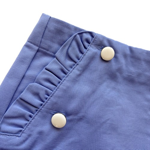 Girls 7 Janie and Jack Shorts Purple Blue Ruffle Pockets Buttons Adjustable - Picture 2 of 6