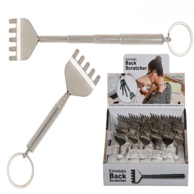 OOTB Mini Extendable Metal Back Scratcher Keyring Keychain Pocket stocking filler