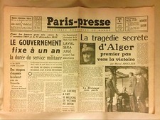 JOURNAL QUOTIDIEN / PARIS PRESSE N° 255 06/09/1945 / LAVAL SERA JUGE