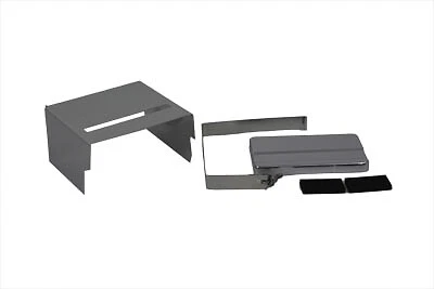 Kit de cubierta de batería ranurada cromada para Harley Davidson Foto 2 de 2