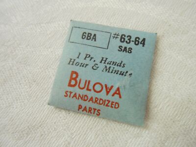 Aiguille heure minute - BULOVA 110FC N°63-64 SI24 LUM Acier [NOS