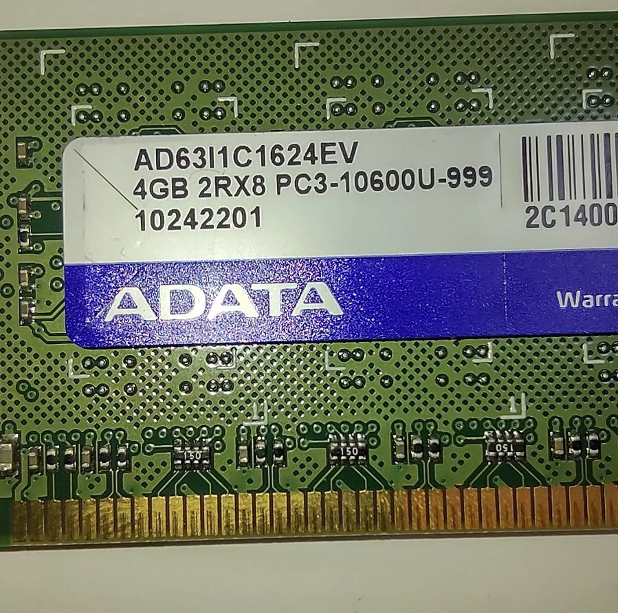 ADATA 4GB x1 DDR3-1333mhz PC3-10600U AD3U1333C4G9-2 U-DIMM 240P 1.5v compatible - Image 3 of 4