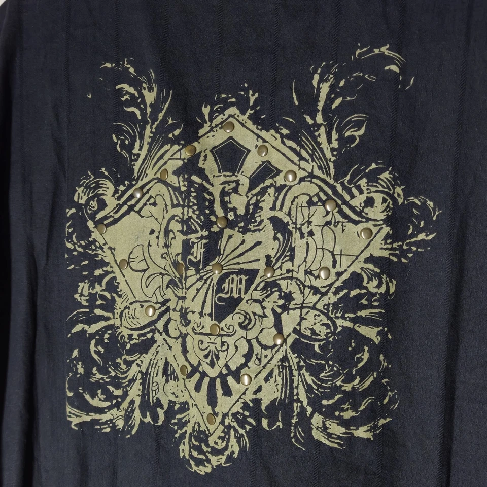 Camisa vintage Y2K Franky Max para hombre talla XXL bordada manga larga abotonada Foto 2 de 4