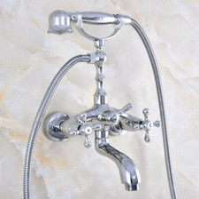 Bathroom Faucet Set Chrome Brass Bath Tub Handheld Shower Mixer Tap Kit 2tf811