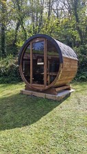 Luxury Terrace 160cm Sauna for 4 people Harvia El. Heater full panoramic window
