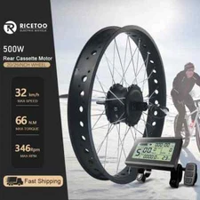 36V 48V 500W 20/24/26er Snow Bike Fat Tire E-bike Rear Hub Motor Conversion Kit