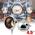 Pair 4.5'' 4-1/2 Inch Chrome LED Fog Passing Light Housing Holder For Motorcycle