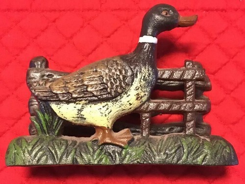 Vintage Gusseisen Stockente Serviettenhalter 5,5”x3,75”x2”