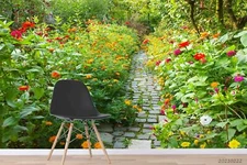 3D Pathway Floral Wallpaper Wall Mural Removable Self-adhesive Sticker877