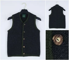 Mens Trachten Waistcoat XS Size US 32 Tyrol Green ST. PETER Wool Festival Vest
