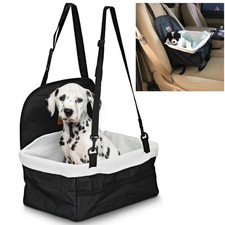 Pet Car Booster Seat, Dog Ride, Includes Safety Leash and Zipper Storage Pocket