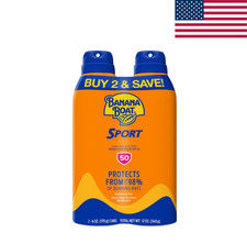 Banana Boat Sport Ultra SPF 50 Sunscreen Spray 6 oz Twin Pack Water Resistant
