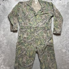Vintage Mossy Oak Original Mens Large Reg Coveralls Camo Hunting Cotton USA