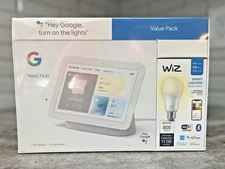 SEALED Google Nest Hub 2nd Gen. 7" Smart Display and Wiz Smart Bulb VALUE PACK