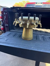 Brass draught beer tower with perlick faucets