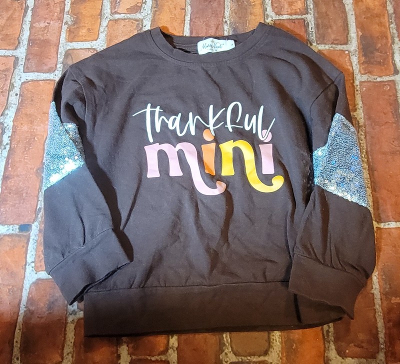 Marie Nicole Girls Thanksgiving Shirt Sz Large 4 4t Thankful Mini