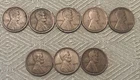Lot Of 8 Wheat Pennies - THREE 1909 VDBs, 3* 1909, 2*1910 - Good Condition