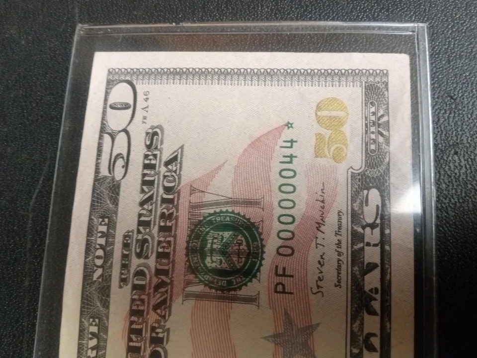 Super Low Ser# $50 (STAR) PF00000044* 2017 E.F. Very Rare Sheet Run. - Image 2 of 4
