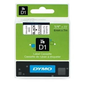 Dymo 43610 6mm x 7m Black on Clear Tape