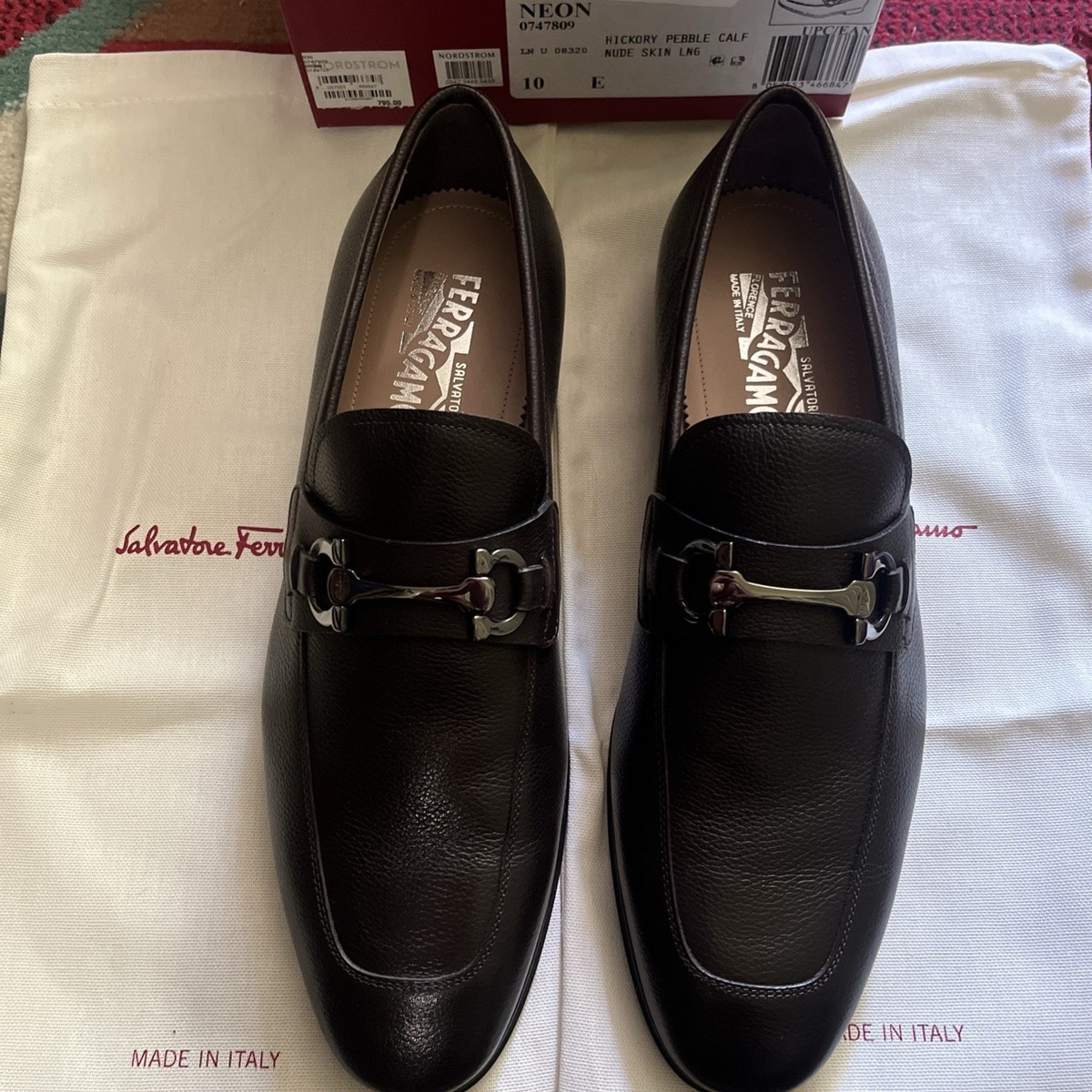 $795 New Salvatore Ferragamo Moon Piper Double Gancio Bit Loafer