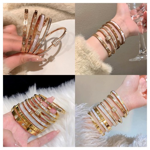 Bracelet En Zirconite Rose - Longueur 18 Cm, Acier Chirurgical - Occasion - Style Bracelet De Compte