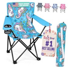 Kids Folding Camp Chair by Sea Unicorns - Safety Lock - Ages 2-7