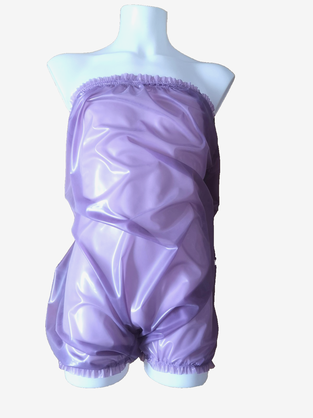 Latex Romper Rubber Play Suit 0.25mm Clear Purple Sissy Playsuit Loose Fit BDSM-image
