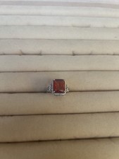 Silver Ring With Red Crystal