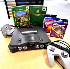 Nintendo 64 Black Console  Controller  Controller Pak  Rumble Pak  2 Games