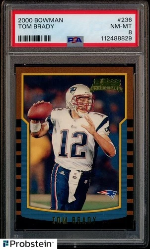2000 Bowman #236 Tom Brady New England Patriots RC Rookie PSA 8 " LOOKS MINT "