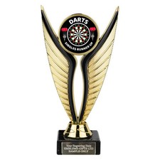 Darts Singles Runner Up Award 195mm Gold/Black Eagle Trophy Engraved Free