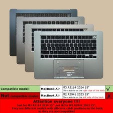 NEW For Apple MacBook Air 15" M3 A3114 2024 Top Case Cover Keyboard Palm Rest US