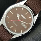 VINTAGE SEIKO AUTOMATIC 6309A REFURBISHED JAPAN MENS BROWN DIAL WATCH a443214-1
