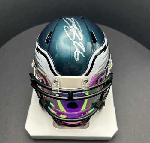 Saquon Barkley Signed Eagles Mini Helmet & Visor Five Star 497758