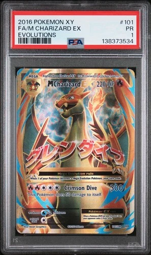 PSA 1 PR 2016 Pokemon XY Evolutions M Mega Charizard EX 101/108 Full Art