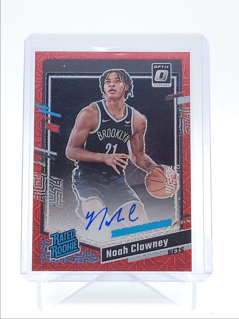 NOAH CLOWNEY 2023-24 DONRUSS OPTIC RATED ROOKIE CHOICE RED T RC AUTO Q0398