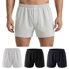 Men 100 Cotton Sleep Shorts Lightweight Lounge Pajama Bottoms Home Short Pants