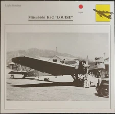 Mitsubishi Ki 2 Ki-2 Plane Picture Original Vtg Aircraft Detail Collector Card 