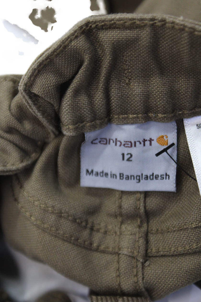 Carhartt Childrens Boys Straight Leg Casual Pants Bark Brown Cotton Size 12 thumbnail 6