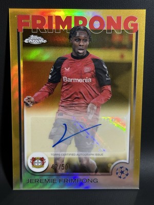 2024-2025 Topps Chrome UEFA Jeremie Frimpong Gold Refractor Auto 