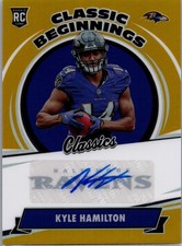 2022 Panini ClassicsKyle Hamilton Classic Beginnings Signatures Gold #/50