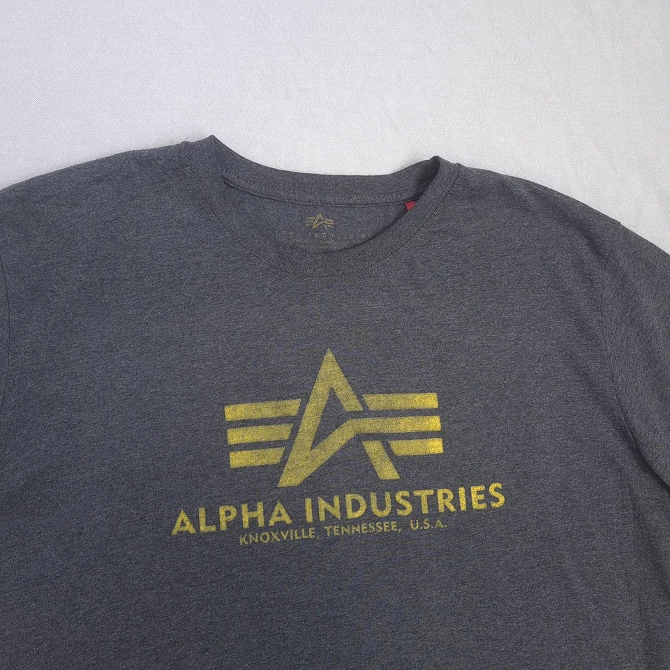 Camiseta Alpha Industries Para Hombre Talla XL Manga Corta Ligera Cuello Redondo Top Foto 2 de 4