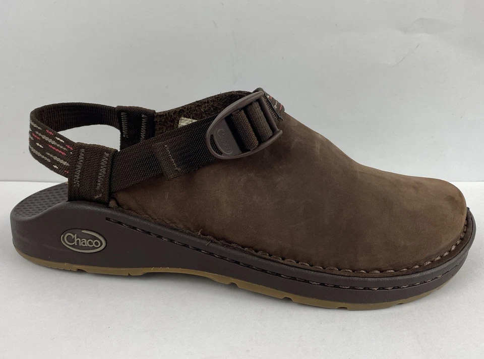 Sapato Chaco Toecoop Wmn Tamanho 9 Couro Marrom Nubuck Biqueira Fechada Mules Tamancos Slip Ons - Imagem 4 de 4